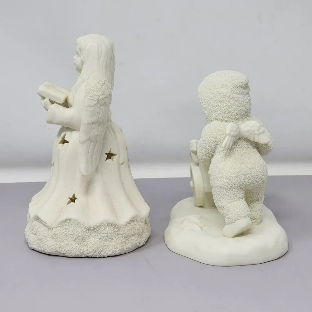 Angel & Child Figurine Jade Angel Candle Holder Dept‎ 56 Child With Wheelbarrow